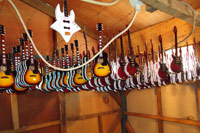 Production Guitar miniature in drying oven proccess