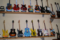 Airbrush painting mimniature guitars