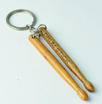 Wooden keyring Drums Stick, natural wood color