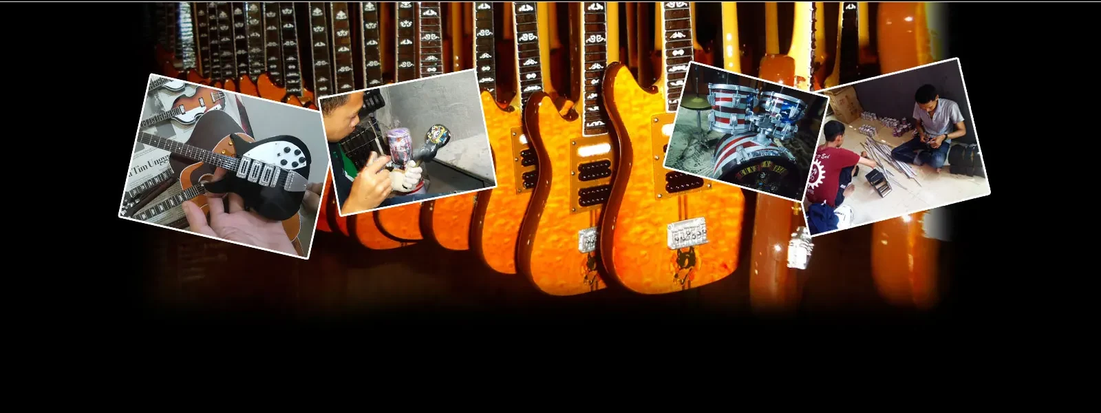 Handmad production miniature guitar replicas