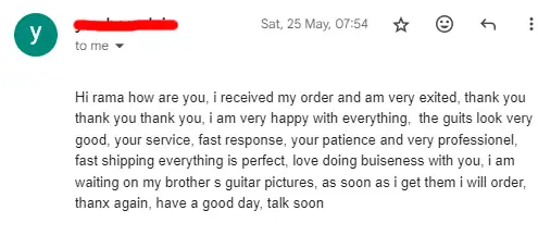 testimonial and recomadation from our customers about miniature guitar products