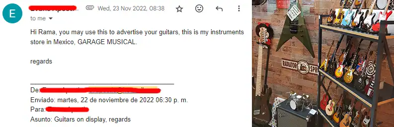good testimony product miniature guitar from our customer in Mexico