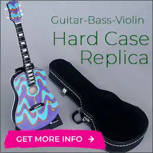 miniature guitar hardcase, olso the hard case for miniature violin replicas