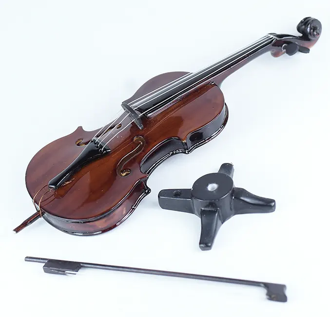 Miniature violin and miniature biola Dark brown color 