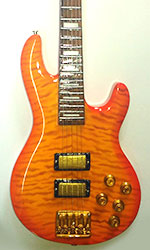 Miniature Bass guitar replica  5 strings tiger maple  colors