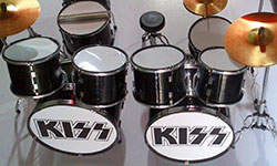Kiss Black color miniature double drum set for sale