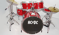 Production and supply miniature drum kits ACDC - Red hologram color skins