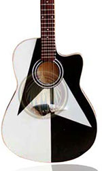 Miniature acoustic guitar Replica, Michael Schenker Black whiten
