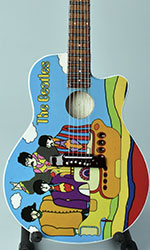 Miniature acoustic guitar Beatles Yellow Submarine