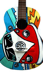 miniature acoustic guitar model ustom Dr. Who