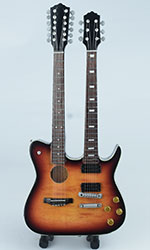 Miniature Guitar Accoustic replica Slash double neck
