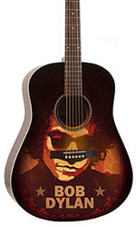 acoustic guitar ornament miniature Bob Dylan decal printing