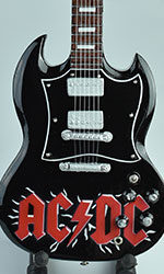 miniature guitar decal ACDC Angus Young Black Thunder