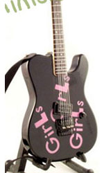 Mick Mars Motley Crue wood miniature guitar