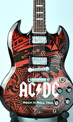 ACDC Rock n Roll Train miniature replica guitar
