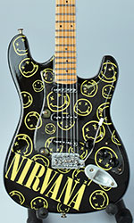 miniature guitar model Nirvana Smiley emoticon logo