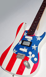 miniature electric guitar Wayne Kramer USA flag