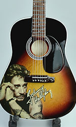 Miniature guitar acoustic Johnny Hallyday made in Bali Indonesia