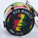 Drumset keyring Bob Marley, One Love